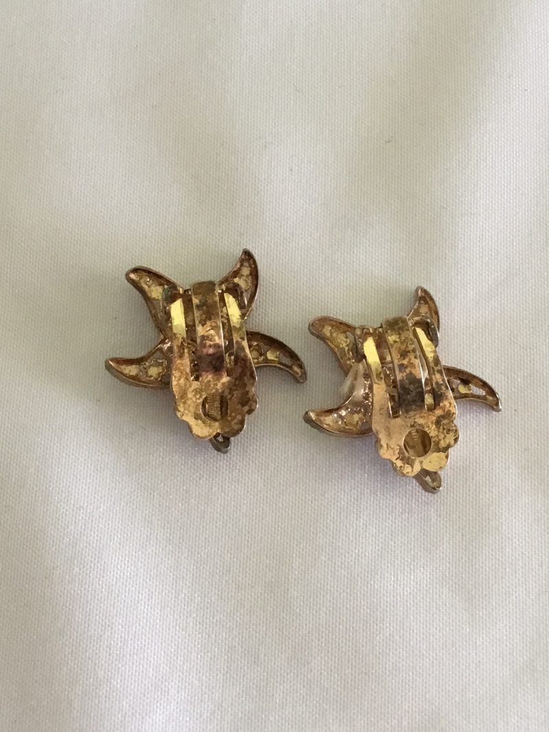 Sterling Silver Vermeil Made In Germany Starfish Clip Earrings - Image 3