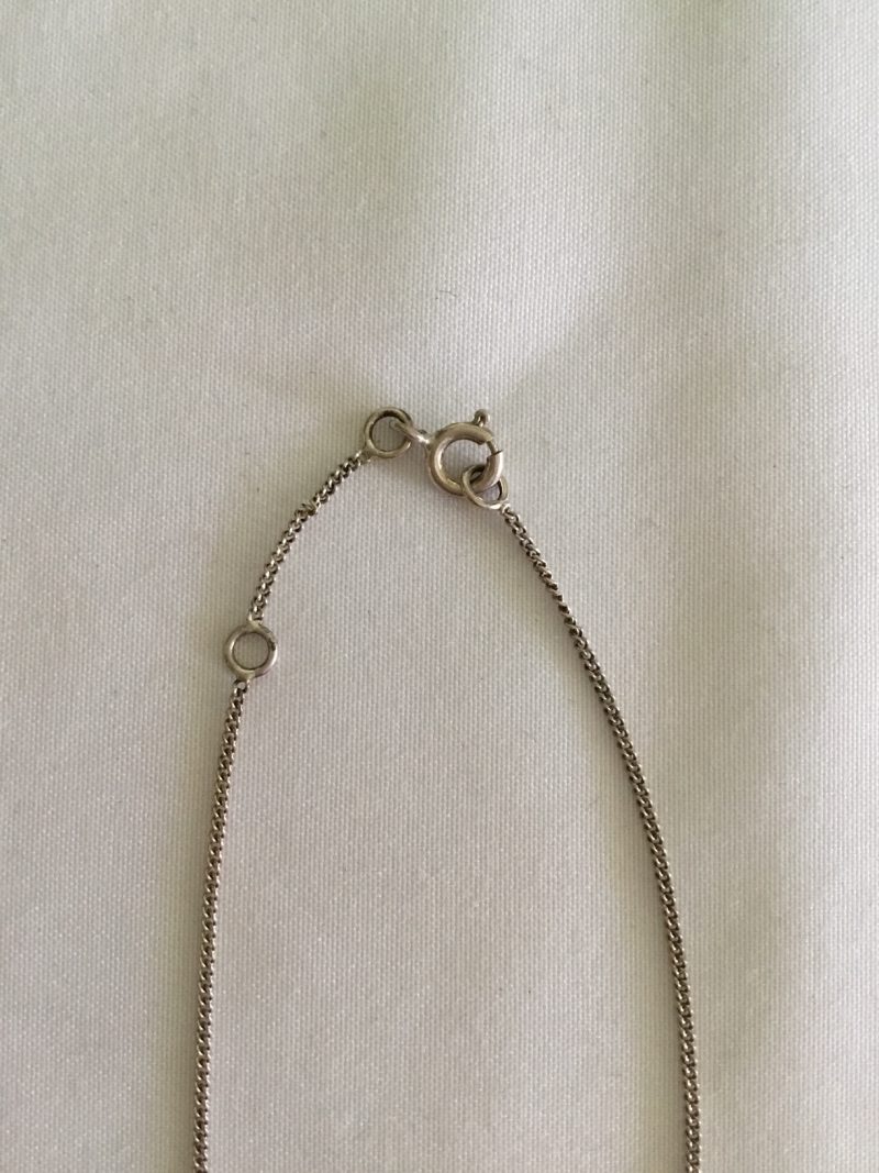 Sterling Silver Anklet w/5 Brown Gemstones 10" or 9" Adjustable - Image 2