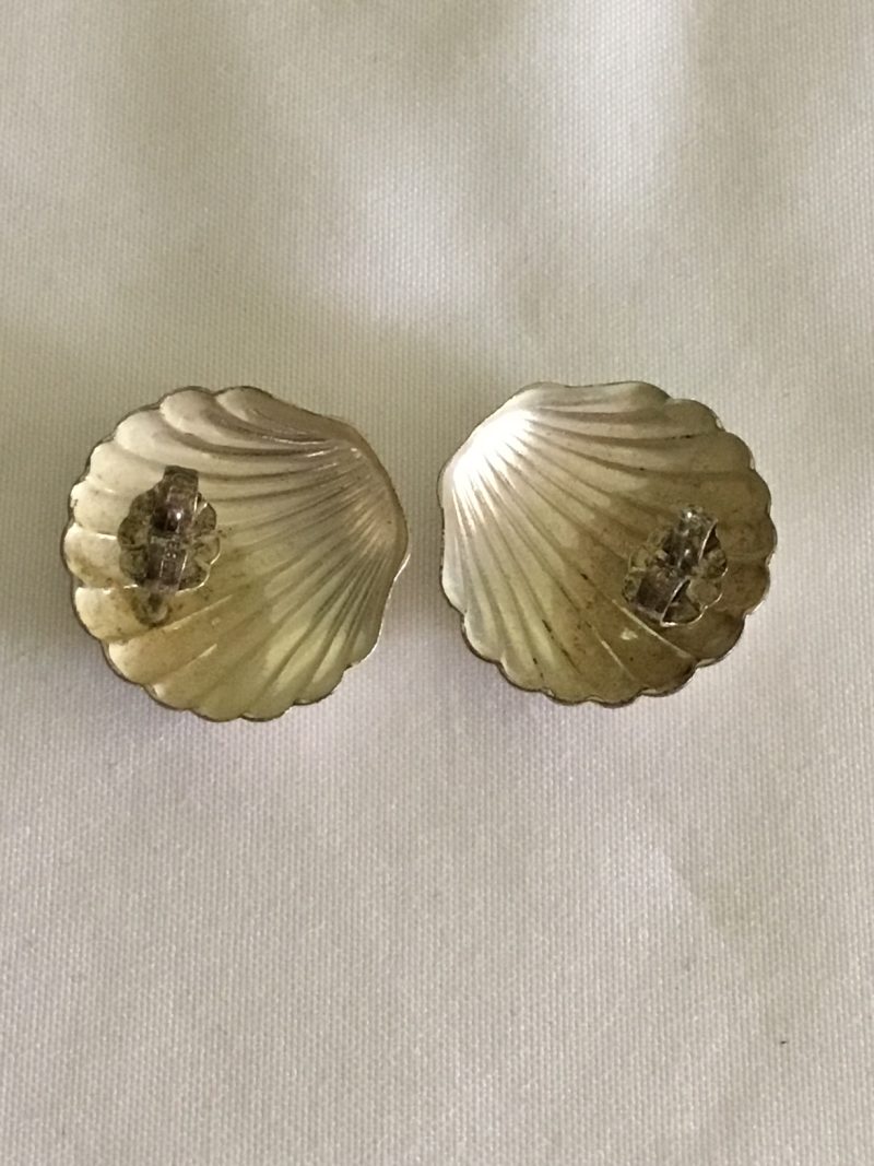 Sterling Silver Shell Pierced Earrings - Image 2