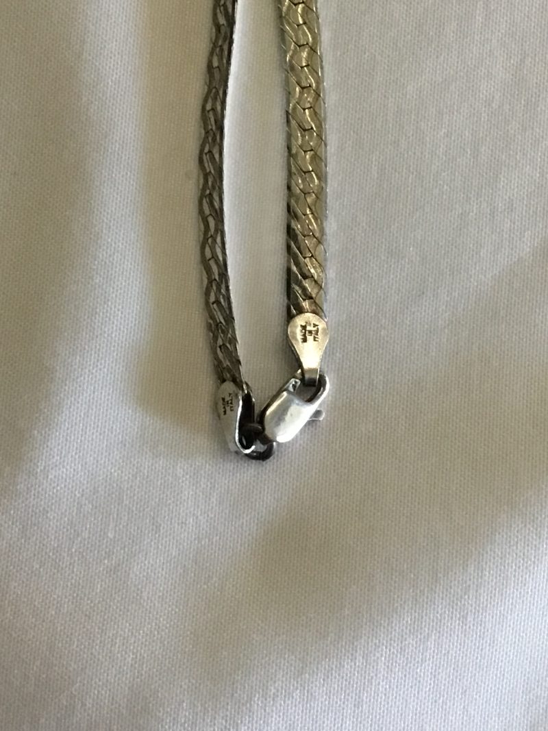 Gorgeous Milor Sterling Silver Herringbone Necklace 24" - Image 3