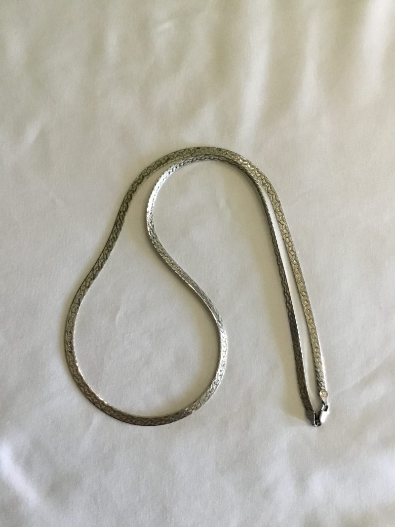 Gorgeous Milor Sterling Silver Herringbone Necklace 24" - Image 4