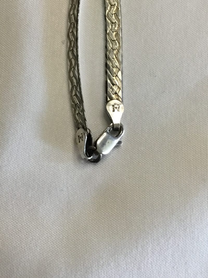 Gorgeous Milor Sterling Silver Herringbone Necklace 24" - Image 2
