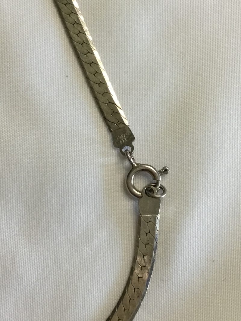 Sterling Silver Milor Herringbone Necklace 16" - Image 2