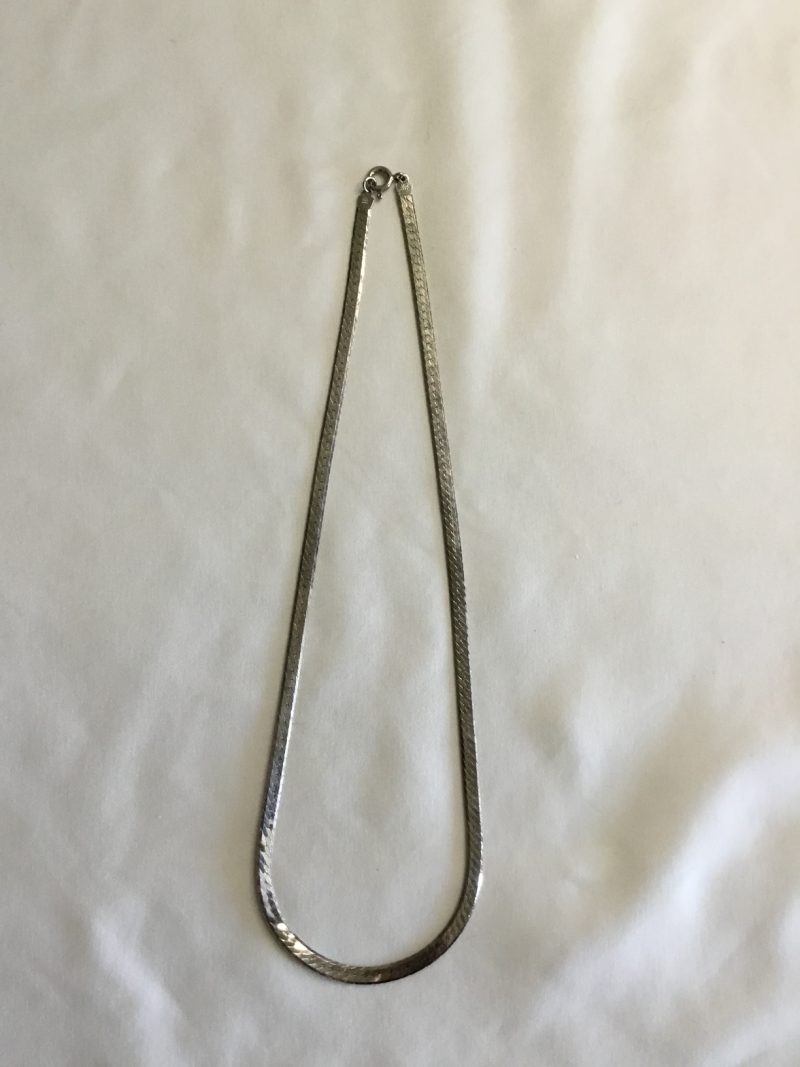 Sterling Silver Milor Herringbone Necklace 16" - Image 5