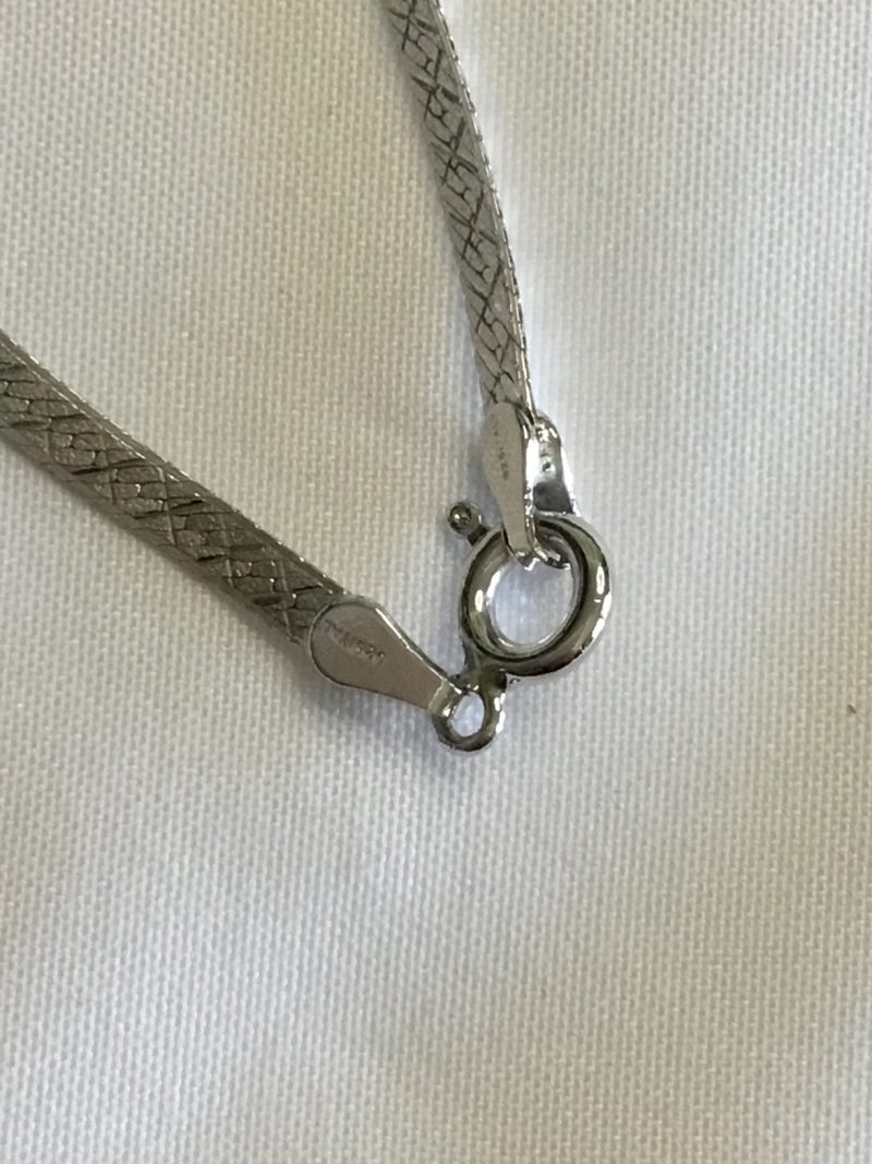 Stunning Sterling Silver Herringbone Necklace 16" - Image 3