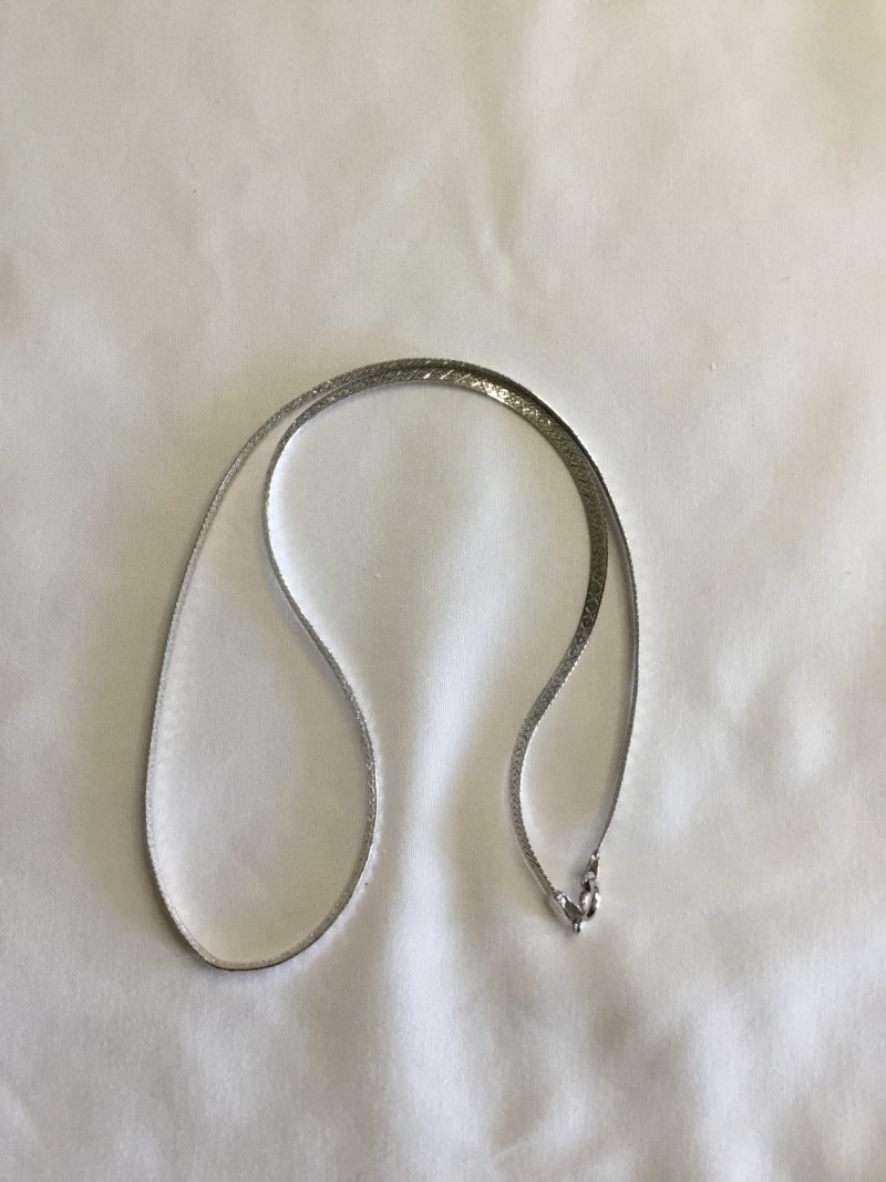 Stunning Sterling Silver Herringbone Necklace 16" - Image 2
