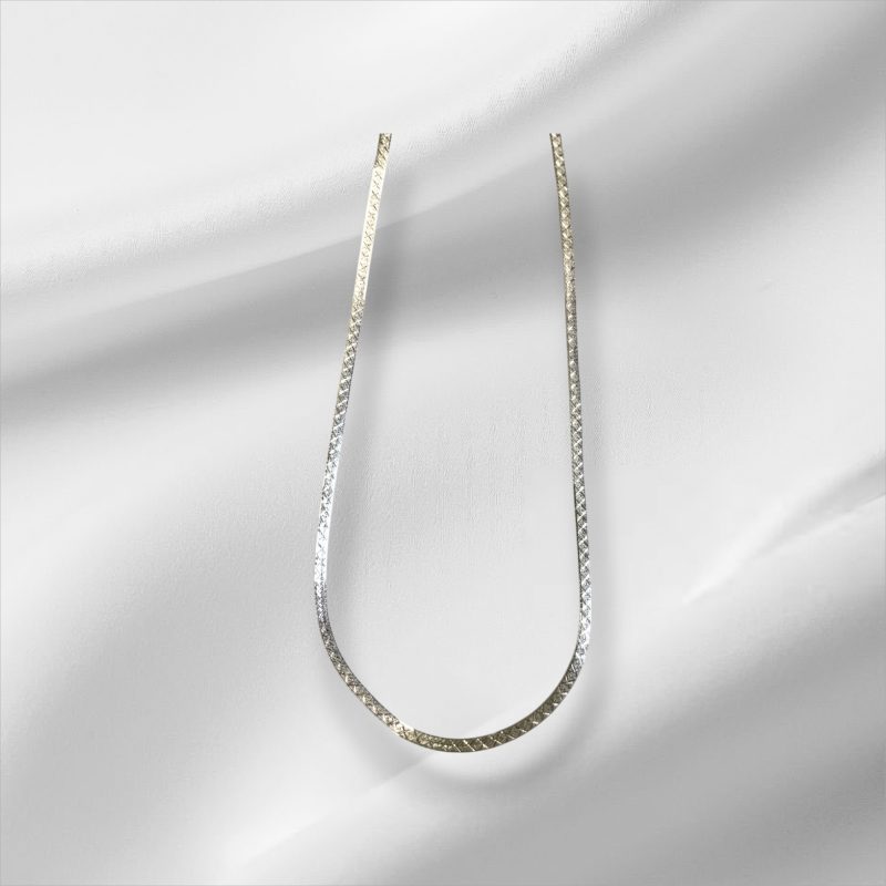Stunning Sterling Silver Herringbone Necklace 16"