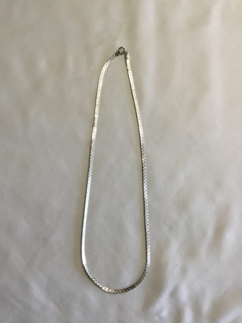 Stunning Sterling Silver Herringbone Necklace 16" - Image 5