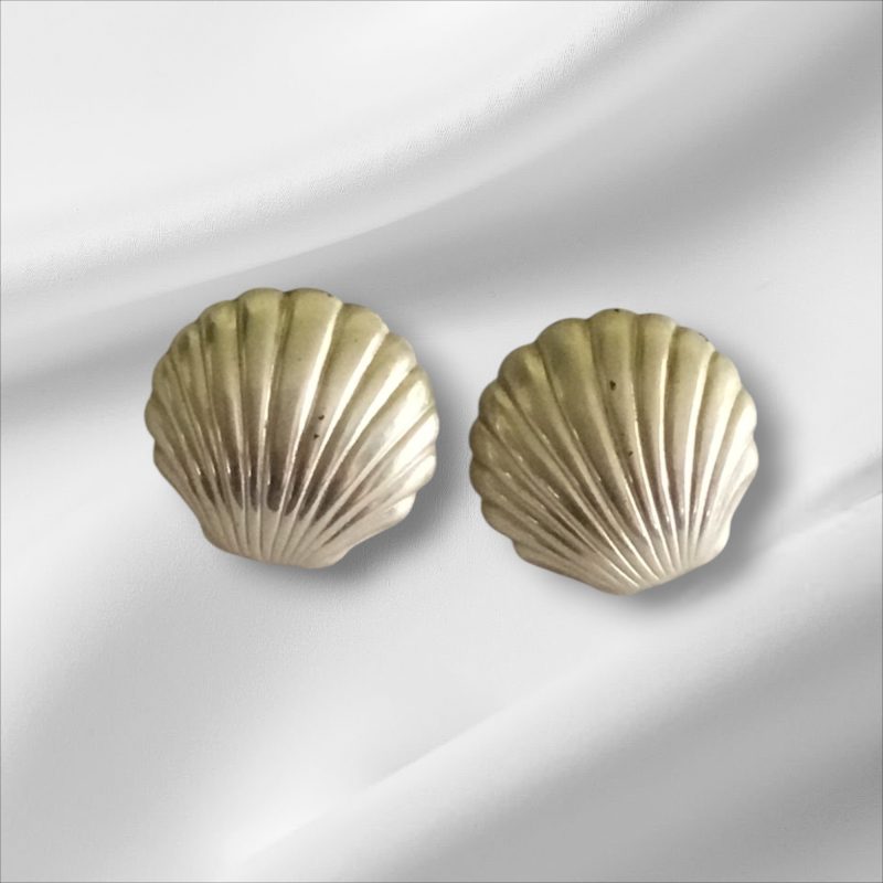 Sterling Silver Shell Pierced Earrings