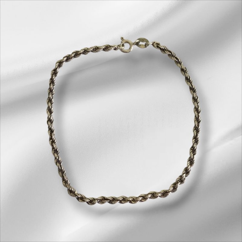 Sterling Silver Rope Bracelet 6"