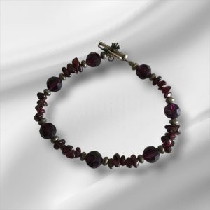 Vintage Sterling Silver Beaded Bracelet w/Circle Closure 14"