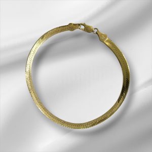 Sterling Silver Gold Overlay Serpentine Bracelet 7"