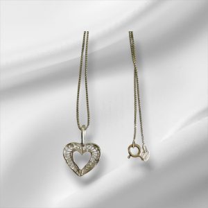 Sterling Silver Necklace w/Open Heart Pendant 20"
