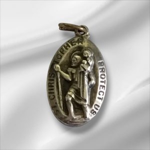 Vintage M.De Jean. Sterling Silver St. Christopher Pendant