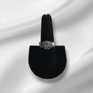 Sterling Silver Multi-Color Ring, Size 8