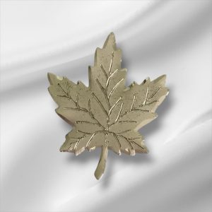 Brushed & Etched Sterling Silver Maple Leaf Pin 1"