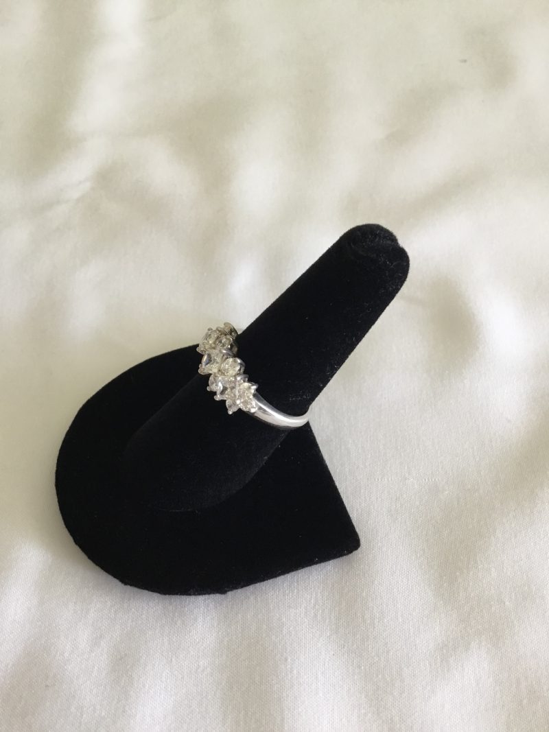 Sterling Silver CZ Cluster Ring, Size 8 - Image 3