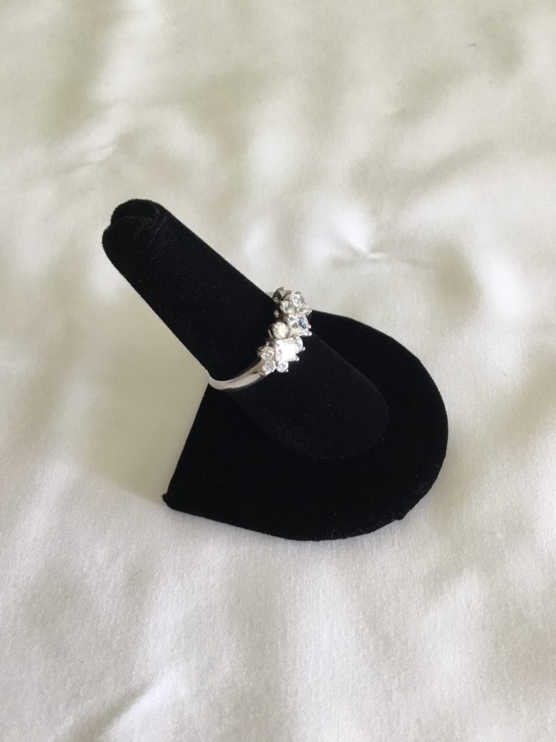 Sterling Silver CZ Cluster Ring, Size 8 - Image 2