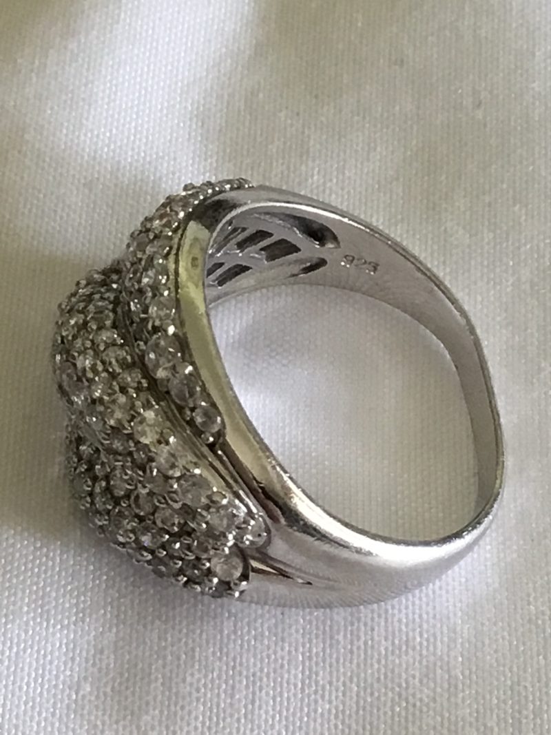 Sterling Silver Milor Italy CZ Ring, Size 7.5 - Image 2