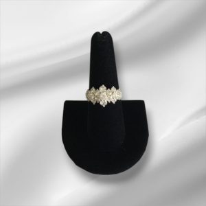 Sterling Silver CZ Cluster Ring, Size 8