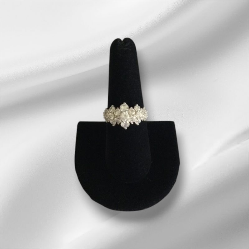 Sterling Silver CZ Cluster Ring, Size 8