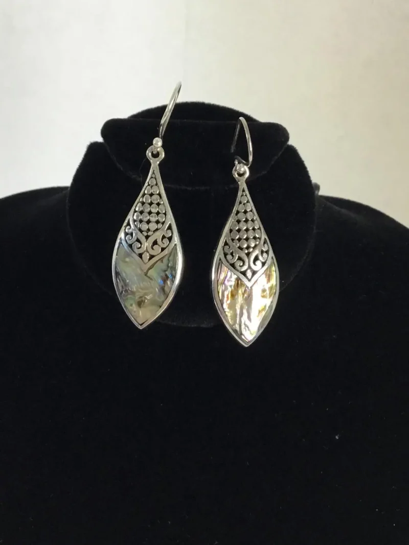 STS 925 Abalone Dangle Pierced Earrings - Home Shopping - New - Image 3