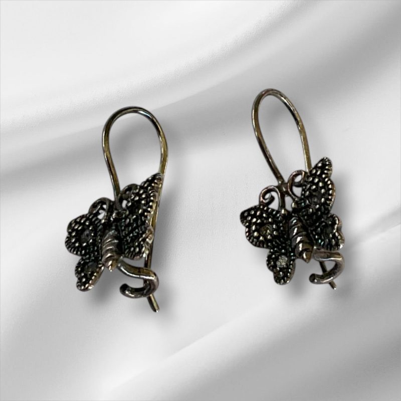 Sterling Silver Butterfly Style Earrings