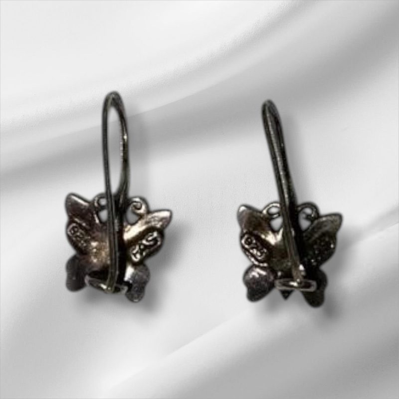 Sterling Silver Butterfly Style Earrings - Image 2