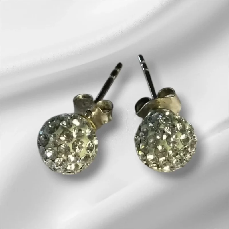 Gorgeous Sterling Silver & CZ Stud Earrings