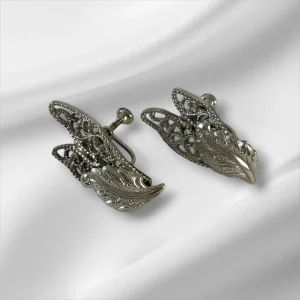Vintage Sterling Silver Clip-On Earrings