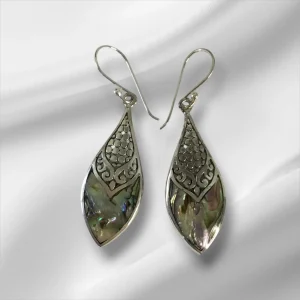 STS 925 Abalone Dangle Pierced Earrings - Home Shopping - New