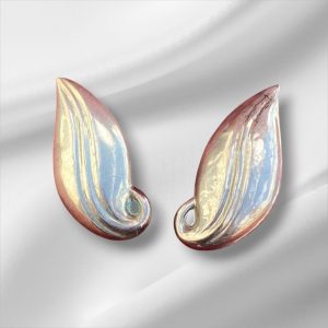 Vintage 925 Sterling Silver Ribbed Clip-On Earrings Mexico