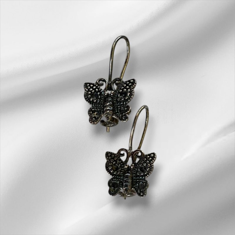 Sterling Silver Butterfly Style Earrings - Image 3