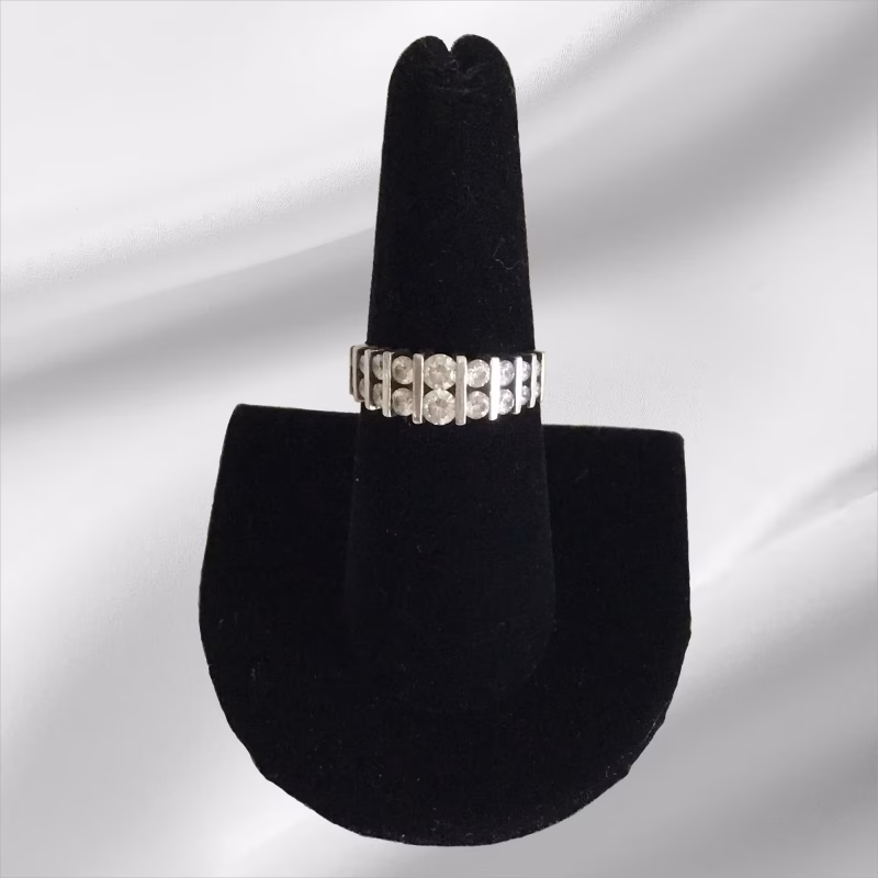 Sterling Silver CZ Ring, Size 8