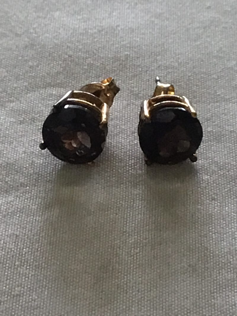 Sterling Silver Brown Stud Earrings 1/8" - Image 4