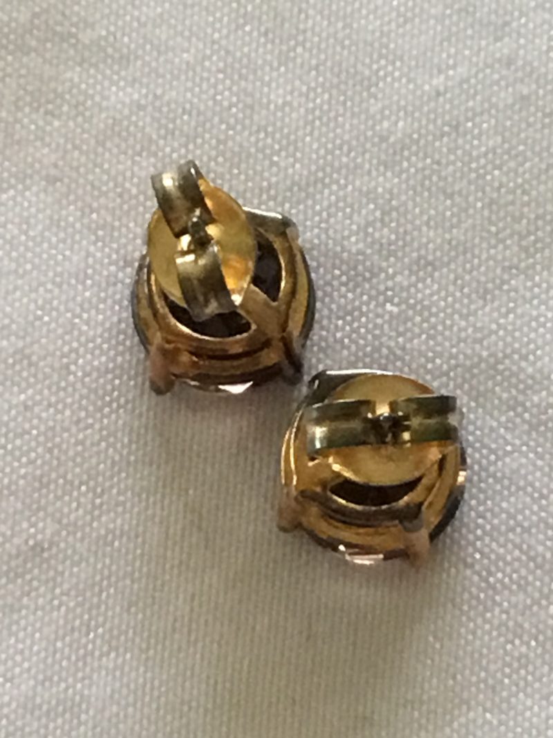 Sterling Silver Brown Stud Earrings 1/8" - Image 2