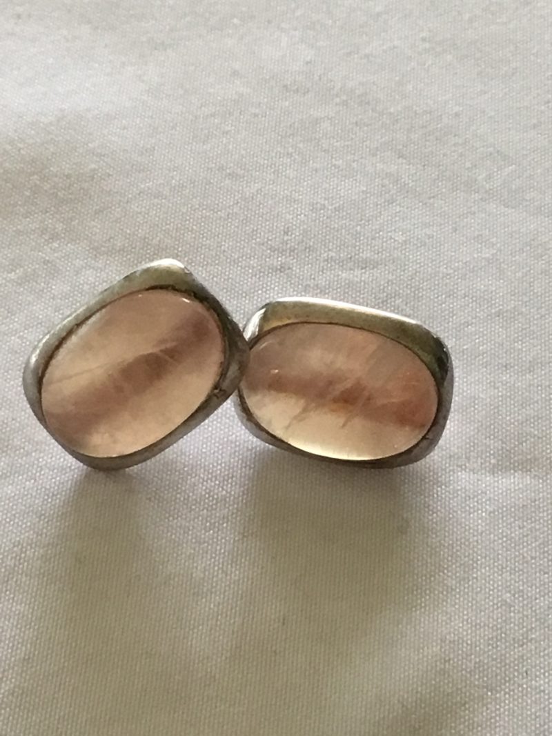 Sterling Silver Pink Stud Earrings 1/2" - Image 3