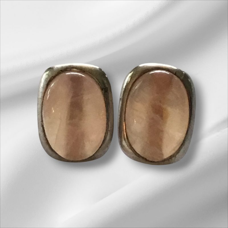 Sterling Silver Pink Stud Earrings 1/2"