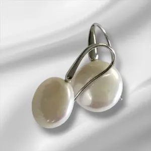 Sterling Silver Faux Pearl Pierced Earrings