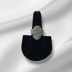 Sterling Silver Ring - Believed To Be Moonstone, Size 8