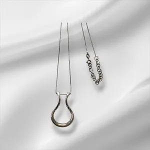 Sterling Silver Adjustable Necklace with Pendant 18"