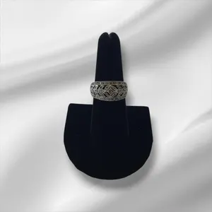 Sterling Silver Scrolled Ring w/Marcasite Stones Size 7