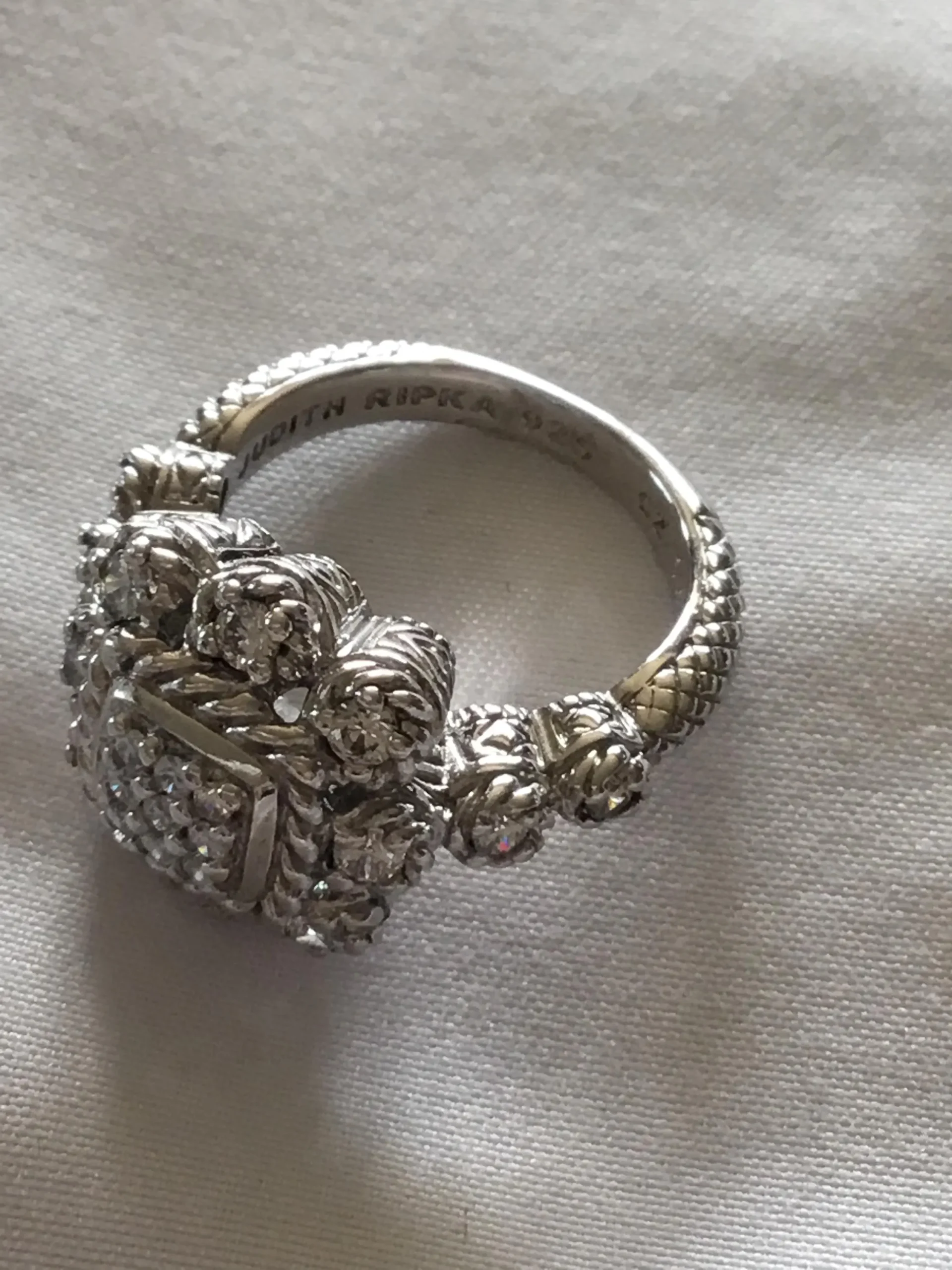 Judith Ripka Sterling Silver Ring, Size 7 - Image 2