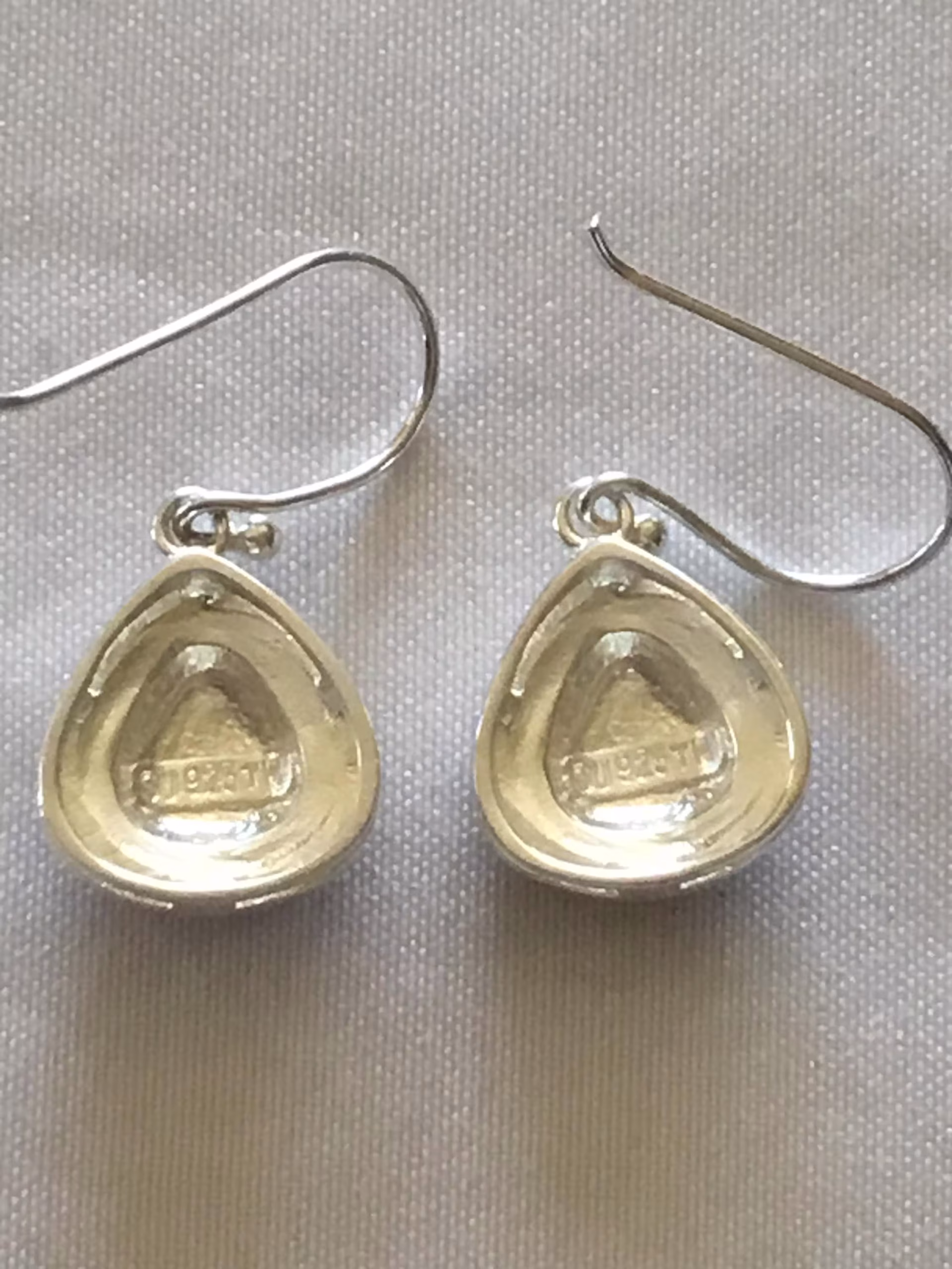 925 Sterling Silver Jeweled Purple Stone Teardrop Earrings - Image 2