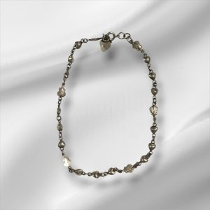 Sterling Silver Shell & Heart Bracelet 8"