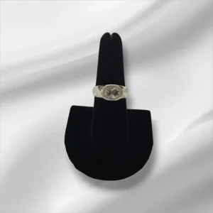 Sterling Silver Ring w/Clear Stone, Size 7