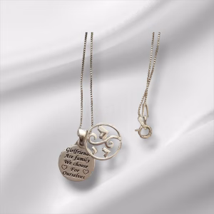 Sterling Silver "Girlfriend" Pendant Necklace, 18”