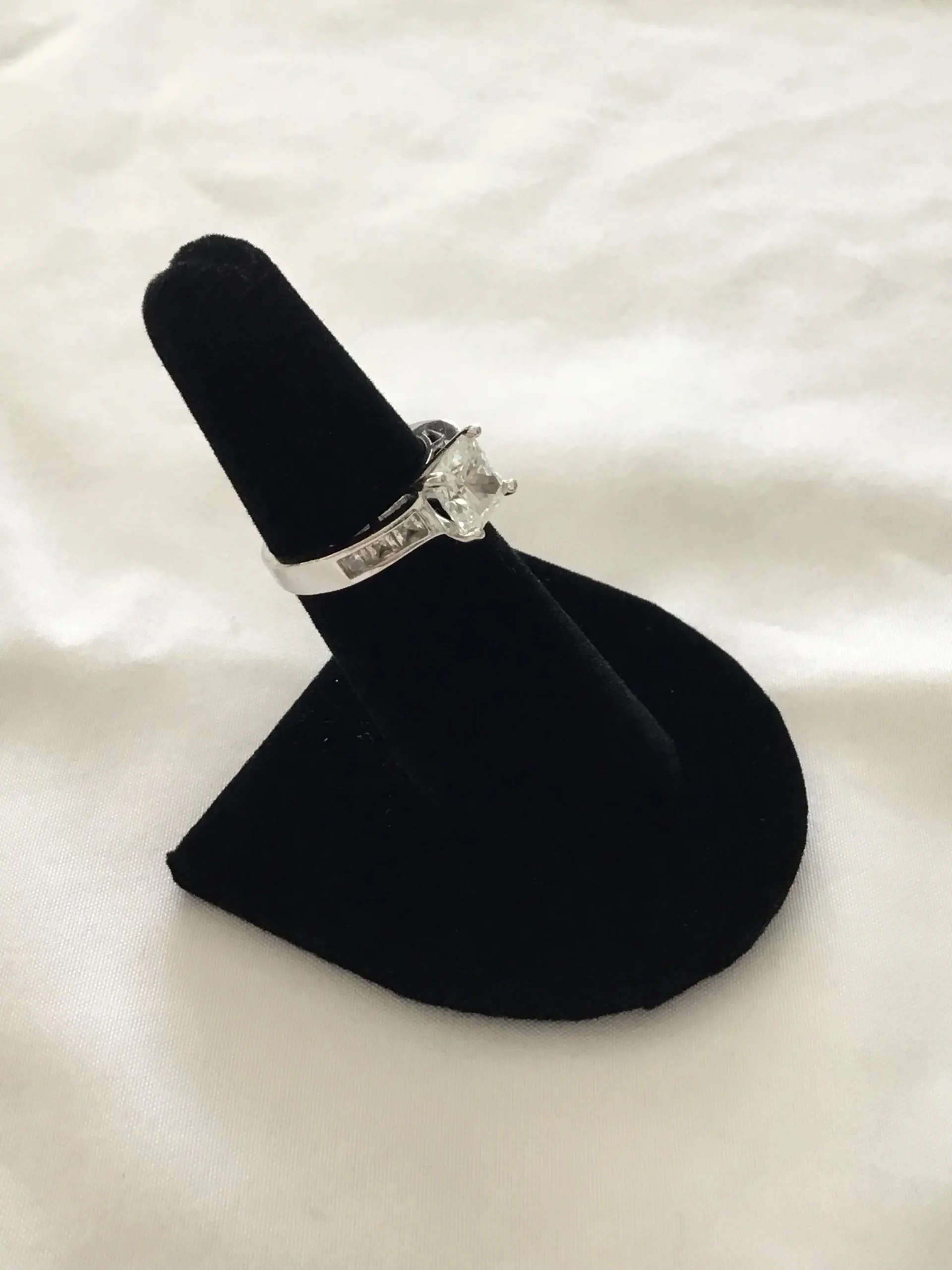 Sterling Silver High Mount CZ Ring, Size 6 - Image 5