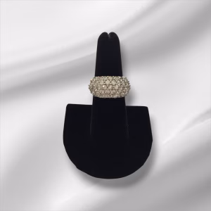 Sterling Silver Gold Overlay CZ Cluster Ring, Size 7