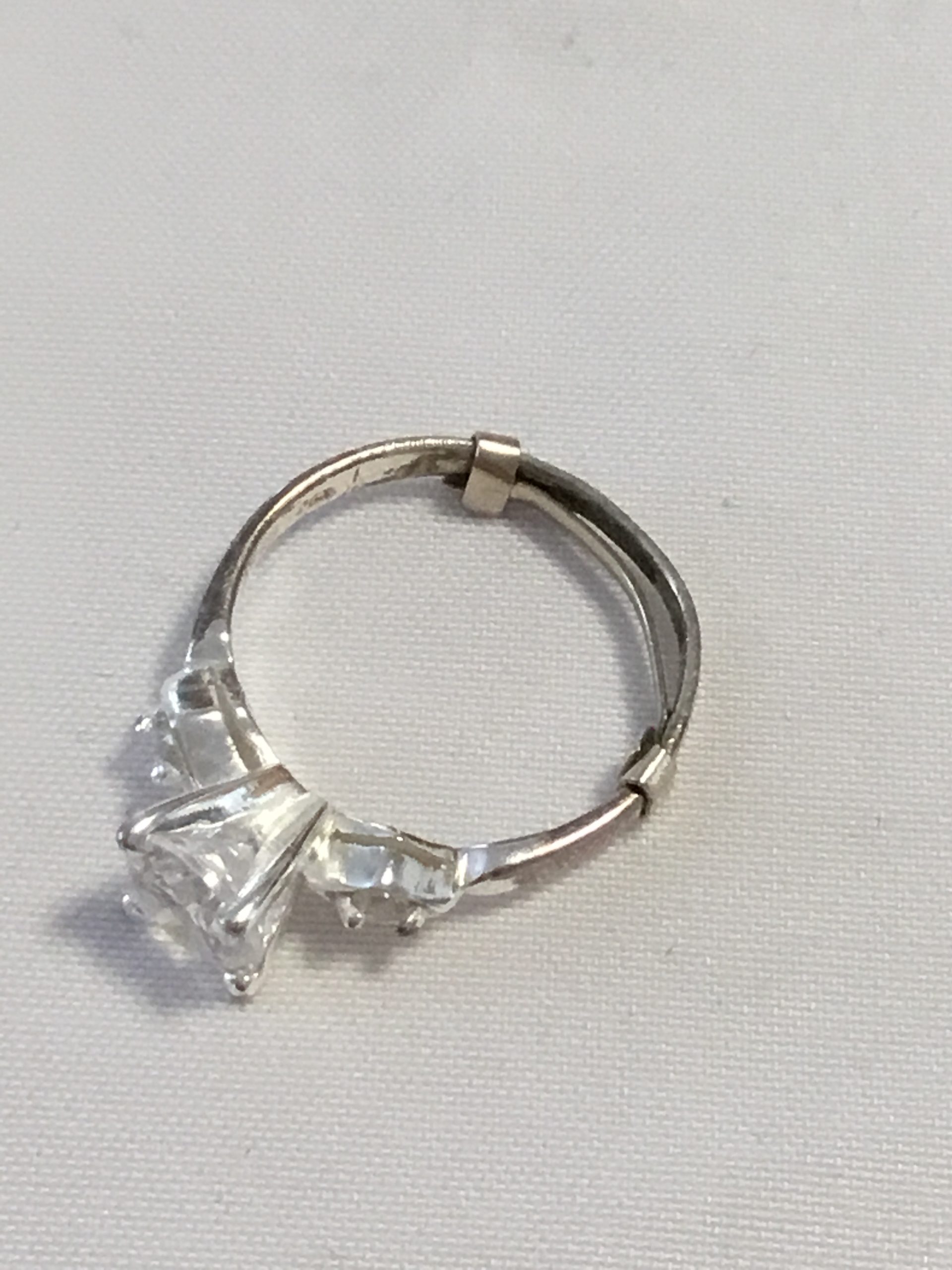 Sterling Silver CZ Size 4 Ring w/Sizer - Image 4